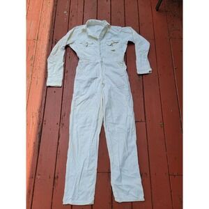 Vintage Sledge’s WHITE Coveralls Workwear 1950 Sanforized 60s Railroad TALON ZIP